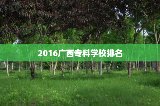 2016广西专科学校排名 广西医学类院校排名？